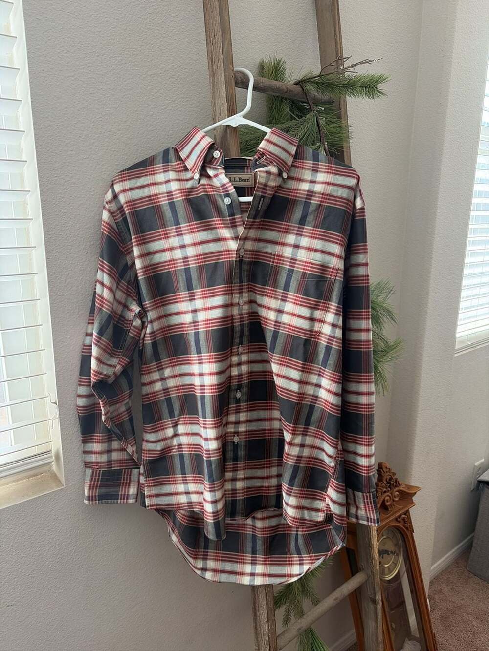 Vintage L.L. Bean Plaid Button Down Long Sleeve Shirt Mens 15.5-32
